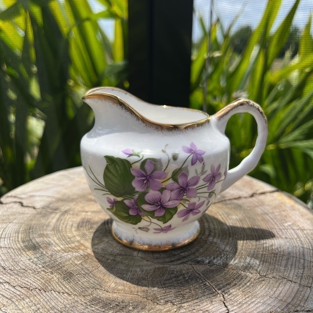 Royal Standard bone Purple Flower China Creamer